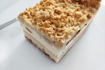 Scrumptious Crumb Cake Slice - Dessert Food Photography for Culinary Design and Recipes