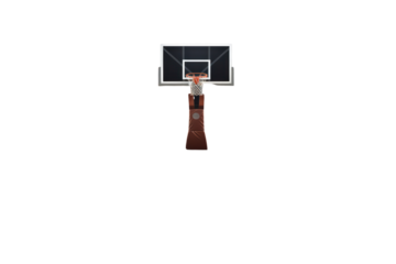 An empty basketball court with a well-maintained wooden floor, Isolated on white background