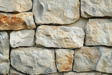 Obraz premium A Close-Up of a Rugged Stone Wall with Uneven Stones