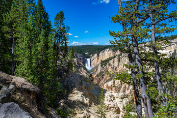 Grand Canyon of the Yellowstone National Park viewing upper and lower waterfalls from various locations including artist and inspiration points