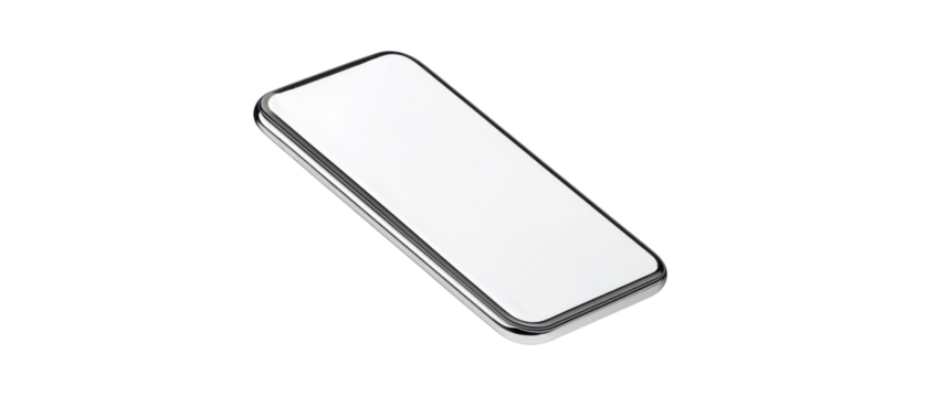 Sleek smartphone design featuring a blank screen isolate on transparent background, cutout, png