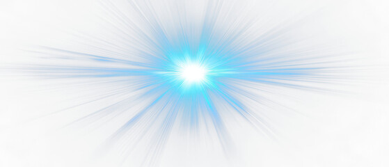 Blue light burst illuminating the darkness isolate on transparent background, cutout, png
