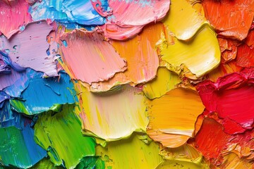 Obraz premium Abstract Oil Painting with Vibrant Colors and Textured Strokes