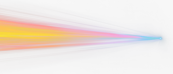 Horizontal light beam streaks through darkness isolate on transparent background, cutout, png