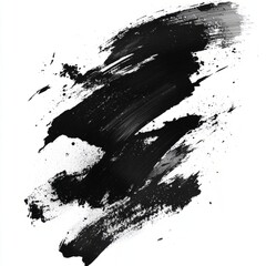 Naklejka premium Abstract black in splash, paint, brush strokes, stain grunge isolated on white background, Japanese style