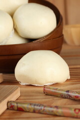 beautiful oriental decorated sweets with cream, bean jam and others