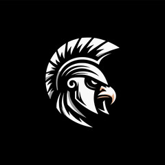 Eagle Spartan Silhouette Vector Logo Design