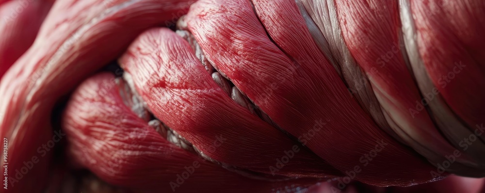Aufkleber close-up of intertwined muscle fibers showcasing texture and detail, highlighting the complexity of 