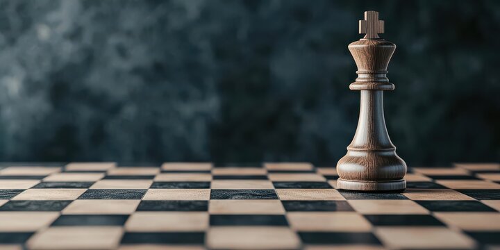A chessboard filled with complex, interwoven moves, with one final move leading to checkmate and success, symbolizing strategic navigation of complexities
