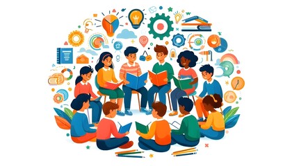  Education and Home Schooling Related Vector Flat Illustration Design