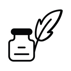 Use this simple ink pot icon to show traditional writing