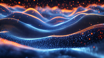 Abstract wave particle technology background