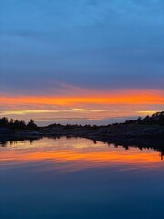 sunset over the river