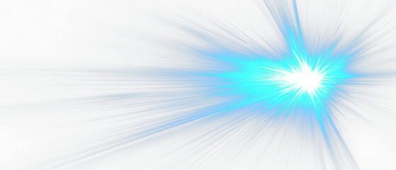 Obraz premium Dynamic blue light beam shining through darkness isolate on transparent backdrop, cutout, png