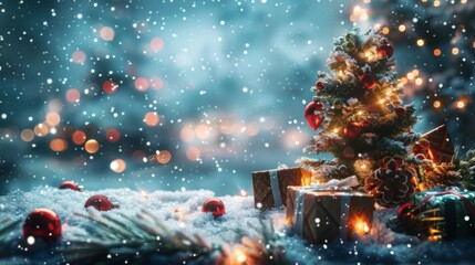 Christmas tree cabbage decoration together GIFTS UNDER THE SNOW