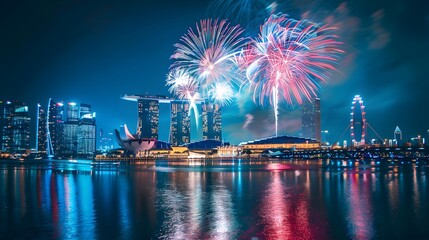 fireworks background at night party, new year's eve party