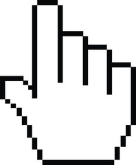 Pixel Hand Cursor, Mouse pixel Hand cursor, Cursor pointer icon, Pixelated hand Cursor