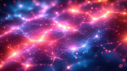 Obraz premium abstract backgroun of neon clou an glowing lines fantastic ultraviolet wallpaper