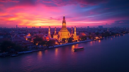 Obraz premium Wat Arun at sunset
