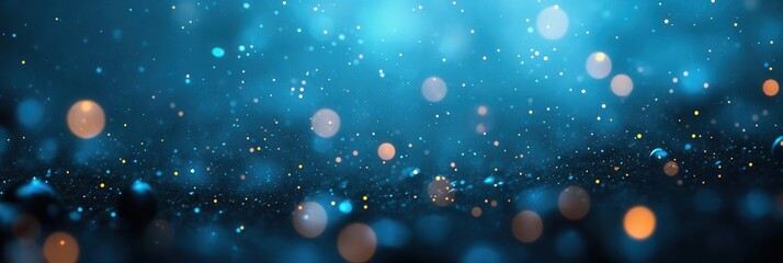 Abstract Night Landscape with Bokeh Lights and Particle Animation