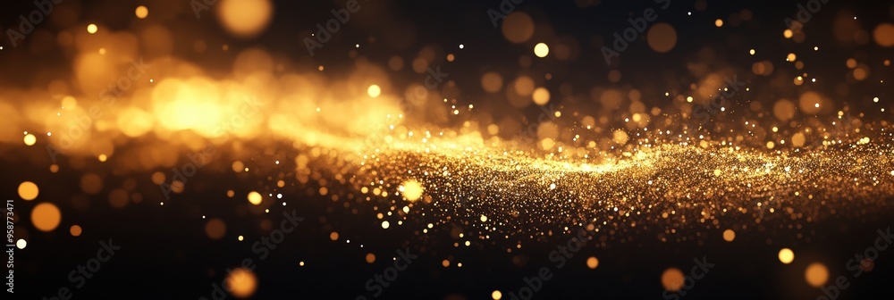 Aufkleber luminous golden bokeh lights creating a magical and enchanting background