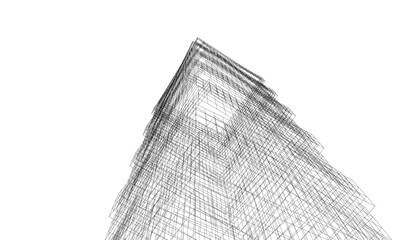 abstract architecture design 3d illustration