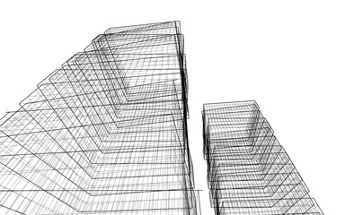 abstract architecture design 3d illustration