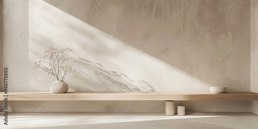 Poster create a minimalist background with soft, neutral colors like beige, light gray, and white. the desi