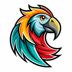Fototapeta premium Parrot cartoon colourful graphic design