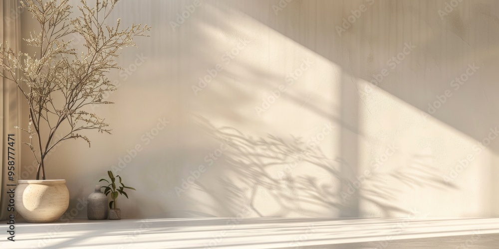 Poster create a minimalist background with soft, neutral colors like beige, light gray, and white. the desi