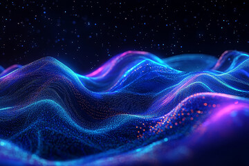 Abstract wave particle technology background
