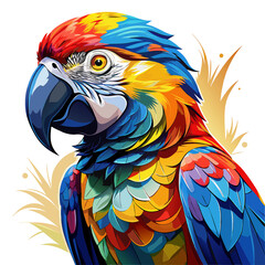Obraz premium Cute baby parrot cartoon watercolour drawing