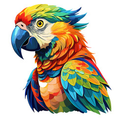 Obraz premium Cute baby parrot cartoon watercolour drawing