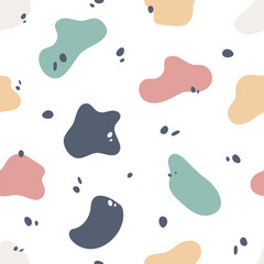 Colorful abstract shape pastel seamless pattern. Pastel color background. For wallpaper, wrapping paper.