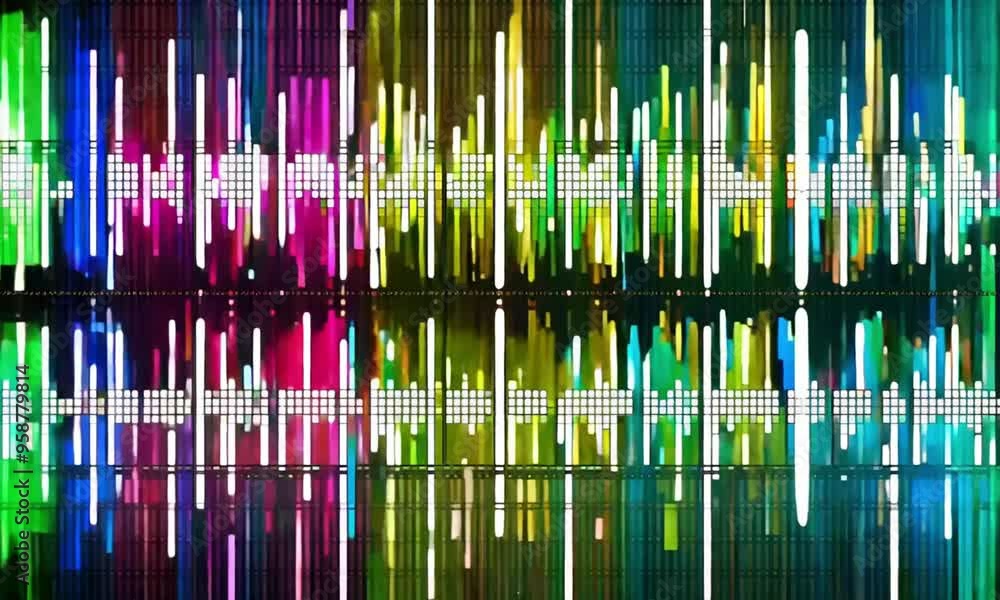 Poster abstract background of colorful glowing lines and squares, glowing bright abstract background with l