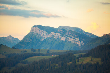 a mountain ridge with a scree in a national UNESCO park. hiking and vacation concept