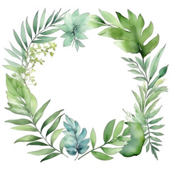 Watercolor botanical background frame