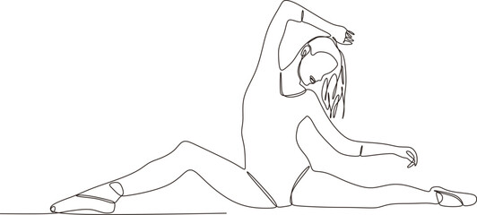 continuous line of beautiful women in the art of professional ballet dance