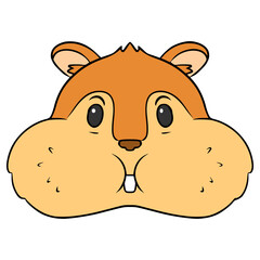 squirrel with a mouth full of food illustration hand drawn isolated vector