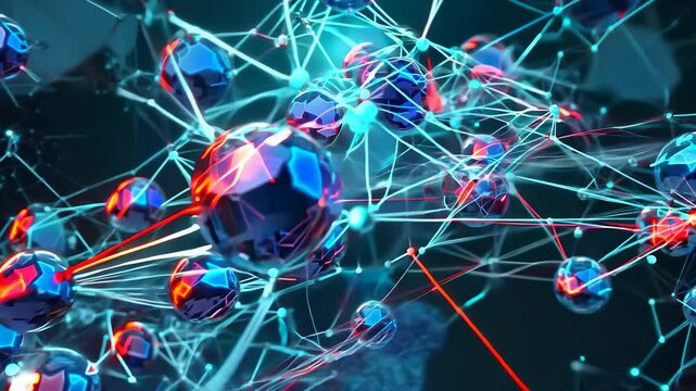 molecule or atom, Abstract structure for Science or medical background, 3d illustration, science, atom, abstract, chemistry, structure, blue, chemical, background