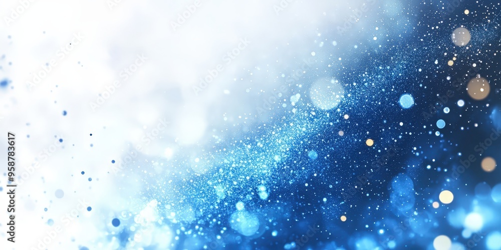 Aufkleber abstract blue bokeh light particles creating a mystical atmosphere