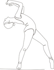 continuous line of beautiful women in the art of professional ballet dance