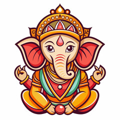 Ganesha cute graphic icon design