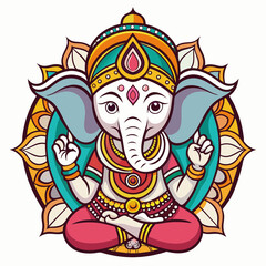 Ganesha cute graphic icon design