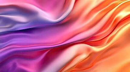 Obraz premium Digital rendering of a luxurious silk fabric with a gradient ombre pattern in rich, sunset colors. The smooth, flowing design is perfect for creating stunning, elegant textiles.