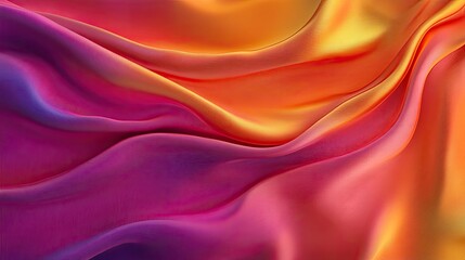 Obraz premium Digital rendering of a luxurious silk fabric with a gradient ombre pattern in rich, sunset colors. The smooth, flowing design is perfect for creating stunning, elegant textiles.
