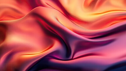 Obraz premium Digital rendering of a luxurious silk fabric with a gradient ombre pattern in rich, sunset colors. The smooth, flowing design is perfect for creating stunning, elegant textiles.