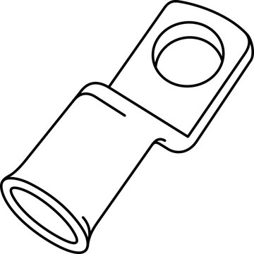recommend clip art: Closed-end ring terminal. Vector outline icon. 