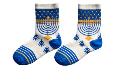 Hanukkah-inspired festive socks transparent