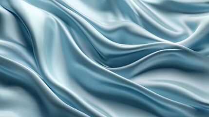 Fototapeta premium Digital rendering of luxurious light blue silk with a subtle, flowing wave pattern in matching tones. The design offers a calming, sophisticated look, ideal for high-end interiors.